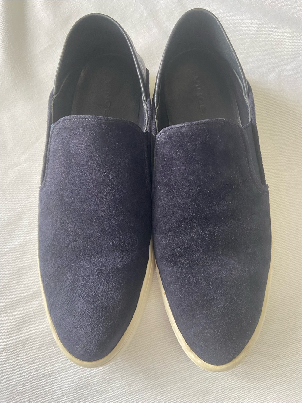 Vince Navy Suede Slip-On Sneakers